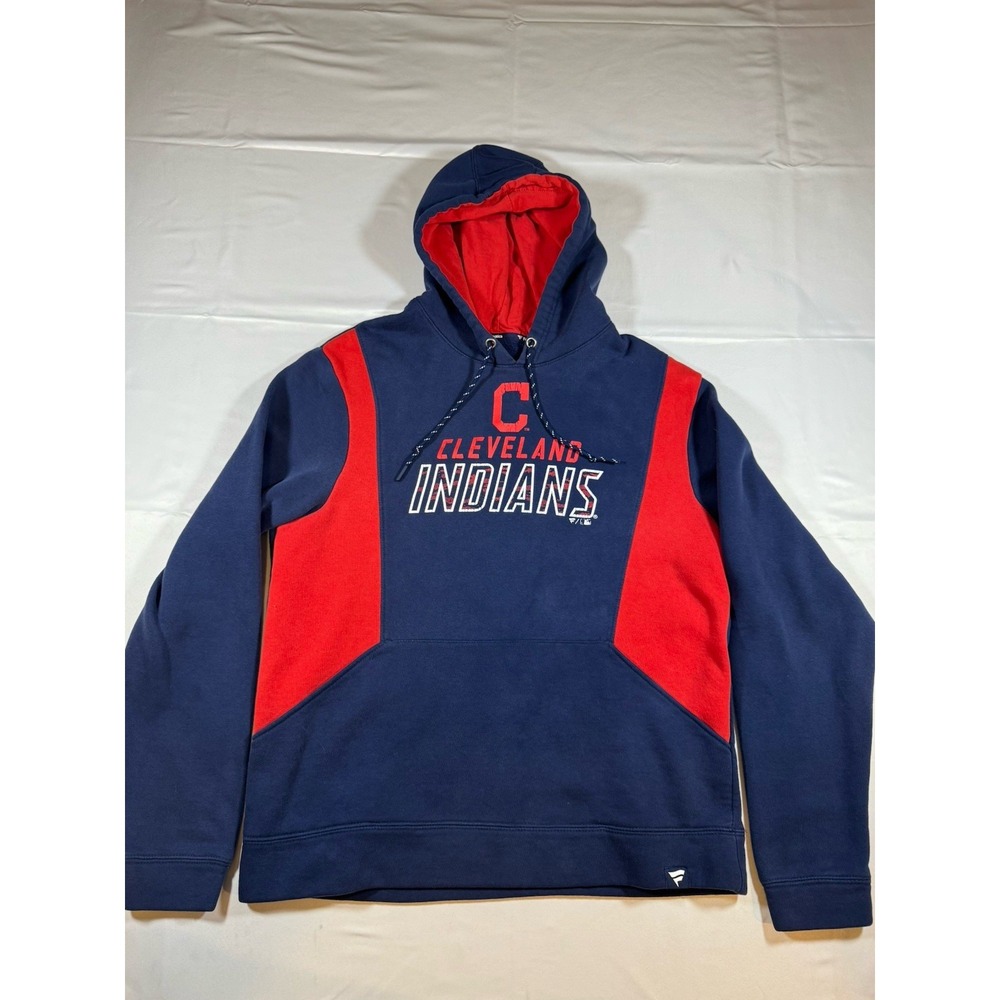 Cleveland Indians Hoodie Men's L Blue Fanatics MLB Baseball Pullover Sweatshirt